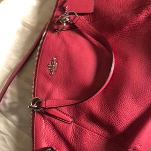 Dark Pink  Authentic Coach Bag with crossover strap and coach tags